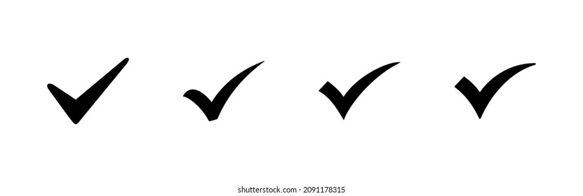 Check mark icons set. Tick mark sign and symbol