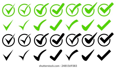 Check mark icons set. Tick symbols.Checklist signs . Check marks symbol. Vector
