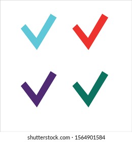 Check mark icons set, vector illustration