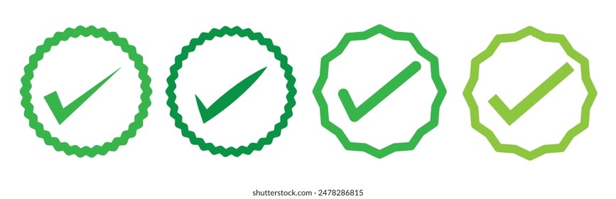 Check mark icons set. Vector.
