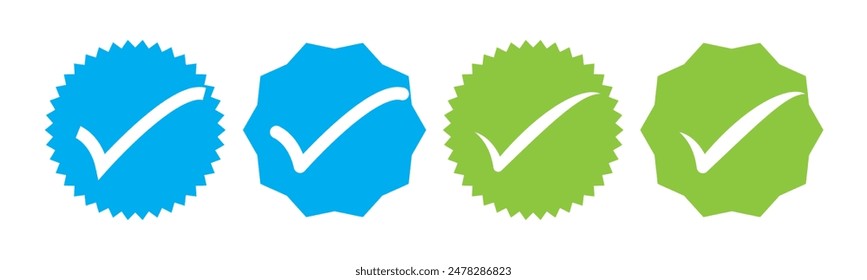 Check mark icons set. Vector.
