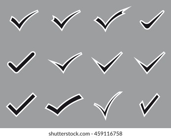 Check mark icons. Set of Vector Symbols