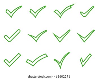 Check mark icons. Set of Vector Symbols