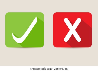 Check mark icons with shadow.Vector illustration.