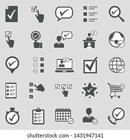 Check Mark Icons. Sticker Design. Vector Illustration.