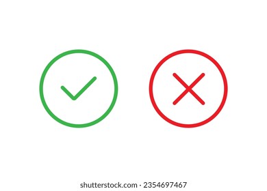 Markierungssymbole auswählen und Vektorsymbole auswählen und Vektorsymbole auswählen Ja und Keine genehmigten und abgelehnten Symbole bestätigen und ablehnen