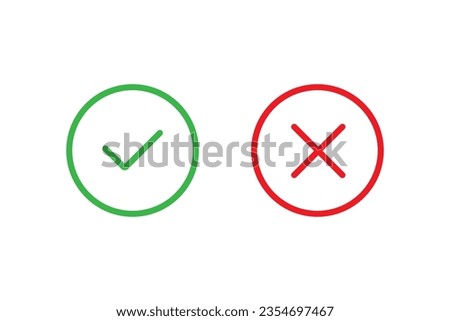 Check Mark Icons Tick and Cross Vector icons Yes and No Approved and Rejected icons