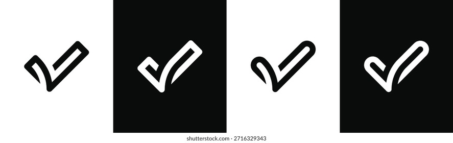 Check mark icons. Tick symbol set logo vector illustration template