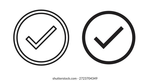 Check mark icons vector collection for web designs. flat icons
