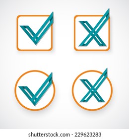 Check mark icons. Vector illustration.
