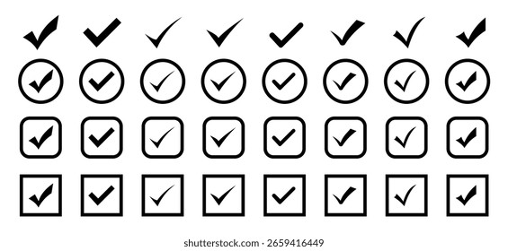 Check mark icons . Check mark vector icons. Vector illustration.  Approved icon. 