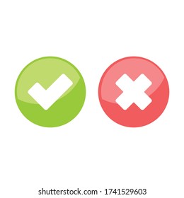 Marcar iconos, x o marcar aprobar. icono vector para aplicaciones y sitios web.
