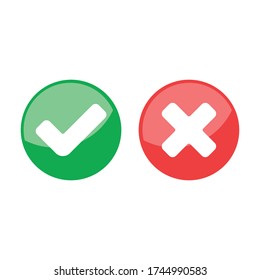Marcar iconos, x o marcar aprobar. icono vector para aplicaciones y sitios web.