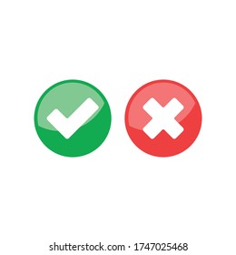 Marcar iconos, x o marcar aprobar. icono vector para aplicaciones y sitios web.