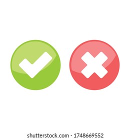 Marcar iconos, x o marcar aprobar. icono vector para aplicaciones y sitios web.