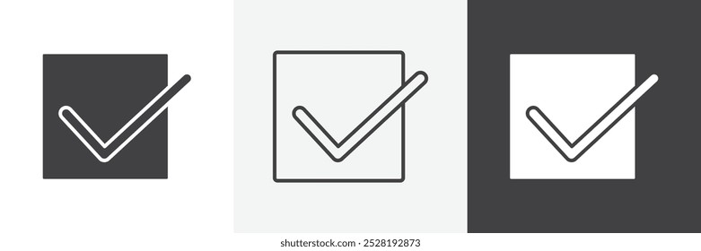 Icono de marca de verificación. Moderna Ilustración vectorial lineal plana sobre fondo blanco.