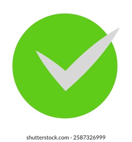 Check mark illustrated in vector on white background
