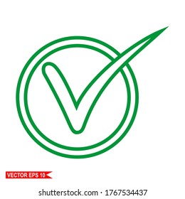 
check mark, illustration of agreement or check in a flat style