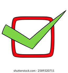 check mark illustration hand drawn isolated vector
