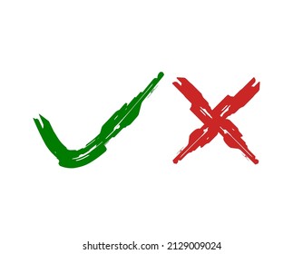 check mark illustration vector.green and red color