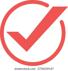 Check mark inside circle, symbol of approval, success, completed task, done, verified, correct, agreement, confirmation