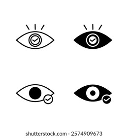 Check mark inside eye icon set color editable