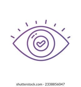 Marcar dentro del ojo, vector de moda de monitorado de negocio, icono editable