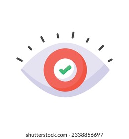 Marcar dentro del ojo, vector de moda de monitorado de negocio, icono editable