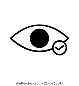 Marca de verificación dentro del ojo, Vector de moda de la supervisión de negocios color editable
