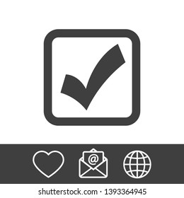 Check Mark Isolated Icon. Checklist button icon. Check mark, tick vector icon. Checkmark Icon Vector. Checklist check mark vector EPS 10