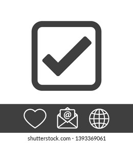 Check Mark Isolated Icon. Checklist button icon. Check mark, tick vector icon. Checkmark Icon Vector. Checklist check mark vector EPS 10
