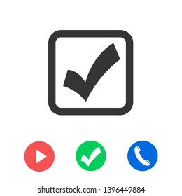 Check Mark Isolated Icon. Checklist button icon. Check mark, tick vector icon. Checkmark Icon Vector. Checklist check mark vector EPS 10