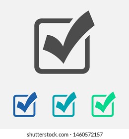 Check Mark Isolated Icon. Checklist button icon. Check mark, tick vector icon. Checkmark Icon Vector. Checklist check mark vector EPS 10