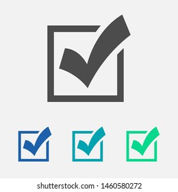 Check Mark Isolated Icon. Checklist button icon. Check mark, tick vector icon. Checkmark Icon Vector. Checklist check mark vector EPS 10
