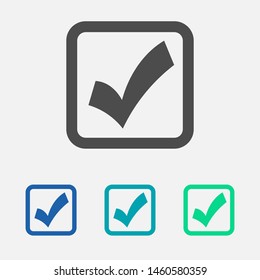 Check Mark Isolated Icon. Checklist button icon. Check mark, tick vector icon. Checkmark Icon Vector. Checklist check mark vector EPS 10
