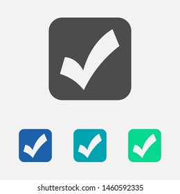 Check Mark Isolated Icon. Checklist button icon. Check mark, tick vector icon. C