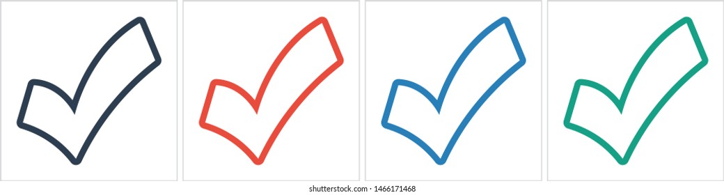 Check Mark Isolated Icon. Checklist button icon. Check mark, tick vector icon. Checkmark Icon Vector. Checklist check mark vector EPS 10