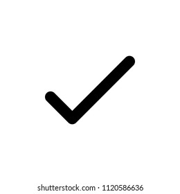 Check mark isolated icon on white background. Black symbol for your design. Vector illustration, easy to edit.