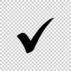 Check Mark Isolated On Transparent Background. Black Symbol For Your Design. Vector Illustration, Easy To Edit.