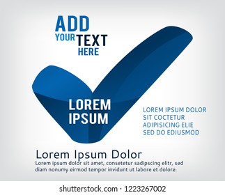 Check mark isolated on transparent background, emblem design, Abstract vector logo. Vector illustration, easy to edit.