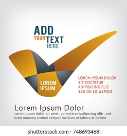 Check mark isolated on transparent background, emblem design, Abstract vector logo. Vector illustration, easy to edit.
