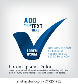 Check mark isolated on transparent background, emblem design, Abstract vector logo. Vector illustration, easy to edit.