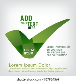 Check mark isolated on transparent background, emblem design, Abstract vector logo. Vector illustration, easy to edit.