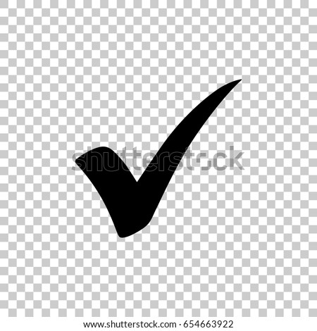 Check mark isolated on transparent background. Black symbol for your design. Vector illustration, easy to edit. Foto d'archivio © 