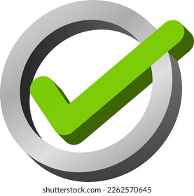 Check mark isolated vector  3d icon.