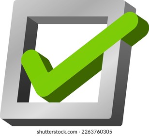 Check mark isolated vector  3d icon.