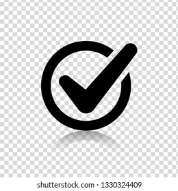 Check mark isolated web Icon vector or Sign and Silhouette