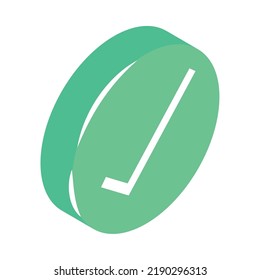 check mark isometric icon isolated