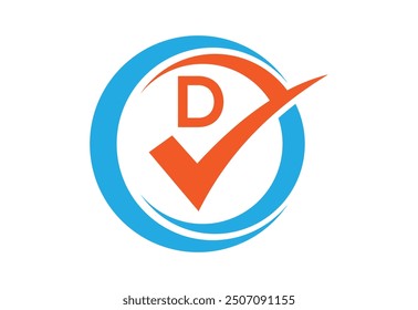 Check mark with latter D