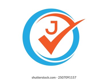 Check mark with latter J